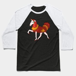 Unicorn turkey Thanks Giving Baseball T-Shirt